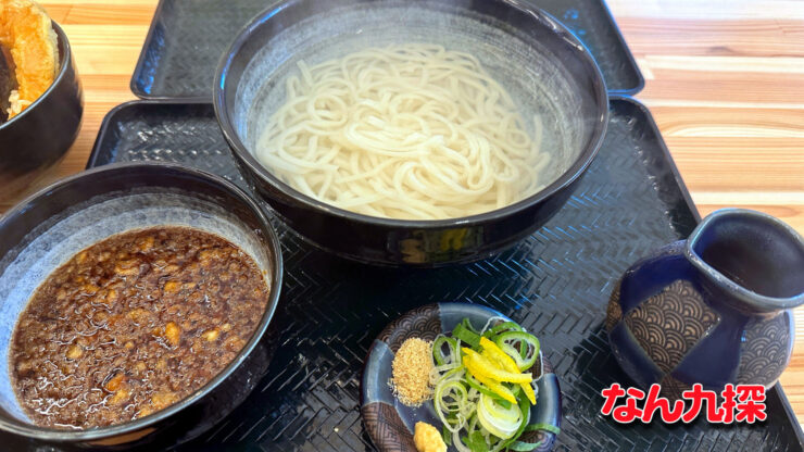 「一心UDON 宮崎本店」の釜揚げうどんとミニ天丼セット