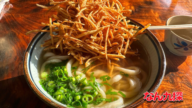 「鬼玉うどん」のごぼう天うどん